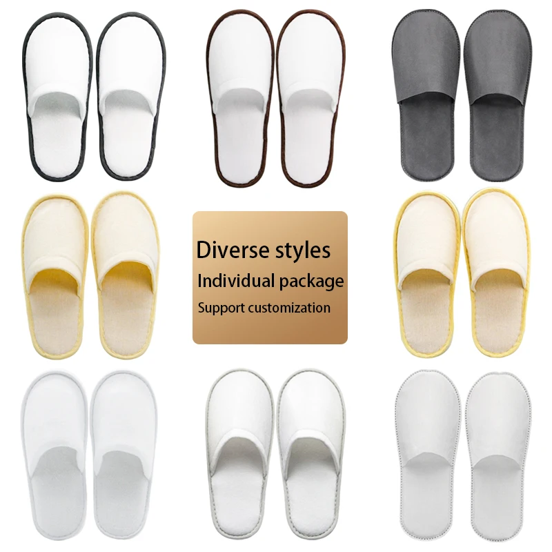 Beauty Hotel Woman Slipper Disposable Terry Towel Anti-slip Comfortable Velvet Quality Adult Sex Hotel Slippers