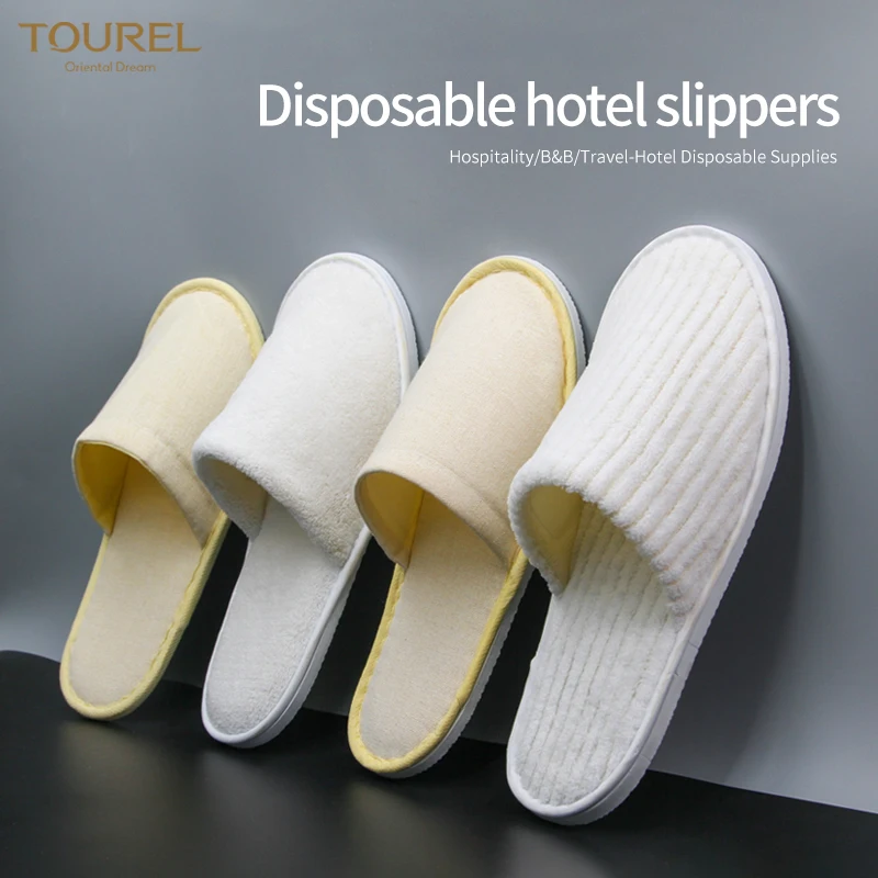รองเท้าแตะโรงแรมสำหรับผู้หญิง Beauty Hotel รุ่นใช้แล้วทิ้ง ผ้าเทอร์รี่ทาวเวอร์ กันลื่น นุ่มสบาย กำมะหยี่คุณภาพ สำหรับผู้ใหญ่ รองเท้าแตะโรงแรม