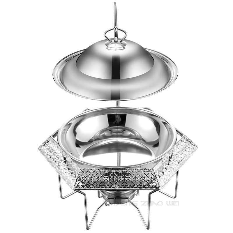 Suministros de hotel, juego de bandejas calentadoras de acero inoxidable de gran tamaño para buffet, calentadores de comida para bodas, soporte con capacidad de 3,5 l, ecológico