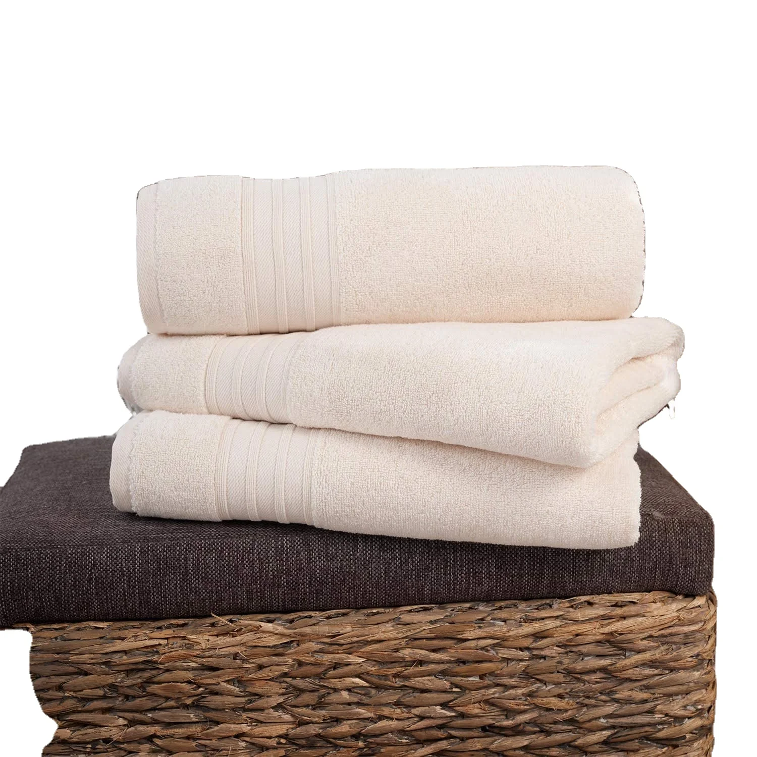 Fabricant de Guangzhou Vente en Gros Serviette Blanche en Coton Personnalis&eacute;e Draps de Lit et Serviettes d'H&ocirc;tel Serviette de Visage pour Sauna d'H&ocirc;tel