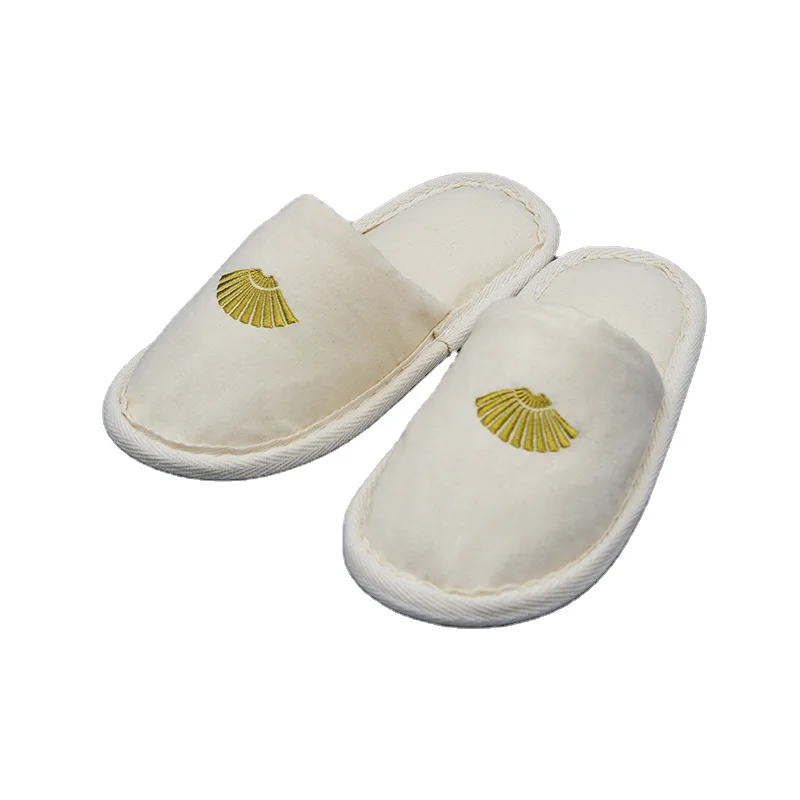 New Trend Eco-friendly Cork Sole Premium Cotton Linen Upper Disposable Soft Comfortable Recyclable Hotel Slippers