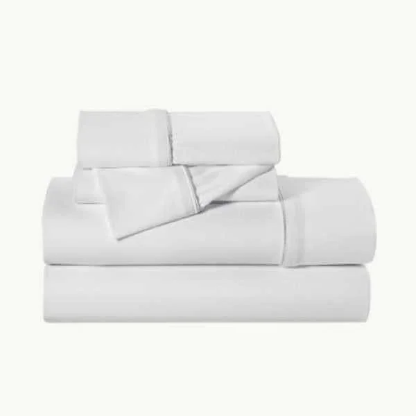 100% Cotton Hotel Bedding Set 5 Star Luxury Duvet Cover And Linen Sheet Plain Striped Design Woven Technics 4 Pc's Included
