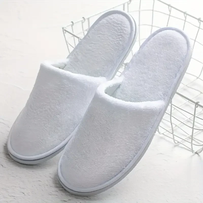 Zapatillas de spa desechables personalizables de alta calidad para hoteles, de lino cómodo con talla y logotipo para huéspedes