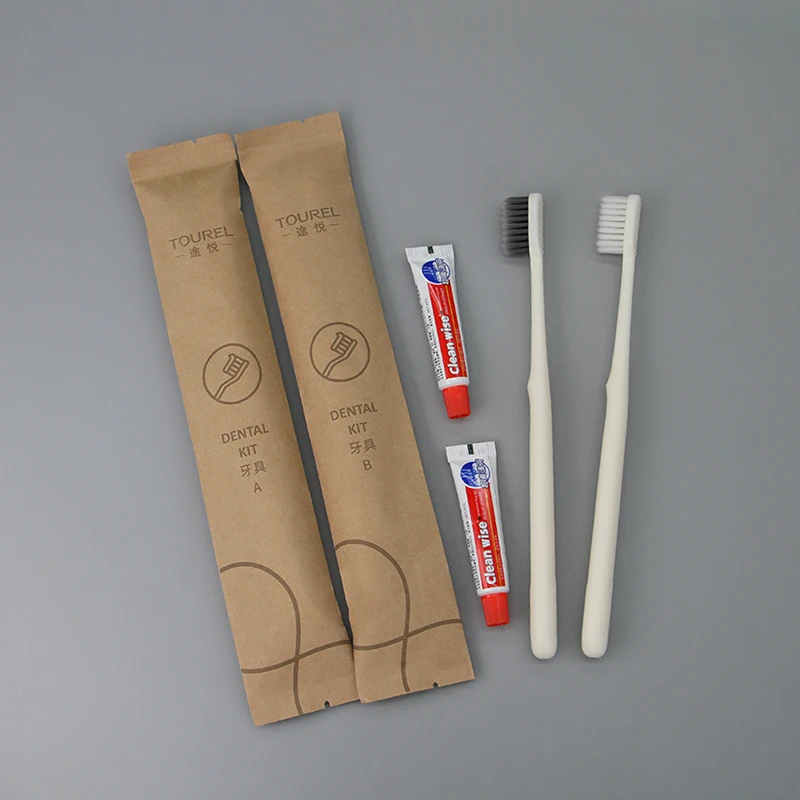 Custom Hotel Guest Disposable Toiletries Accessories Set Eco Kraft Paper Packing Amenity Kit For Hotel