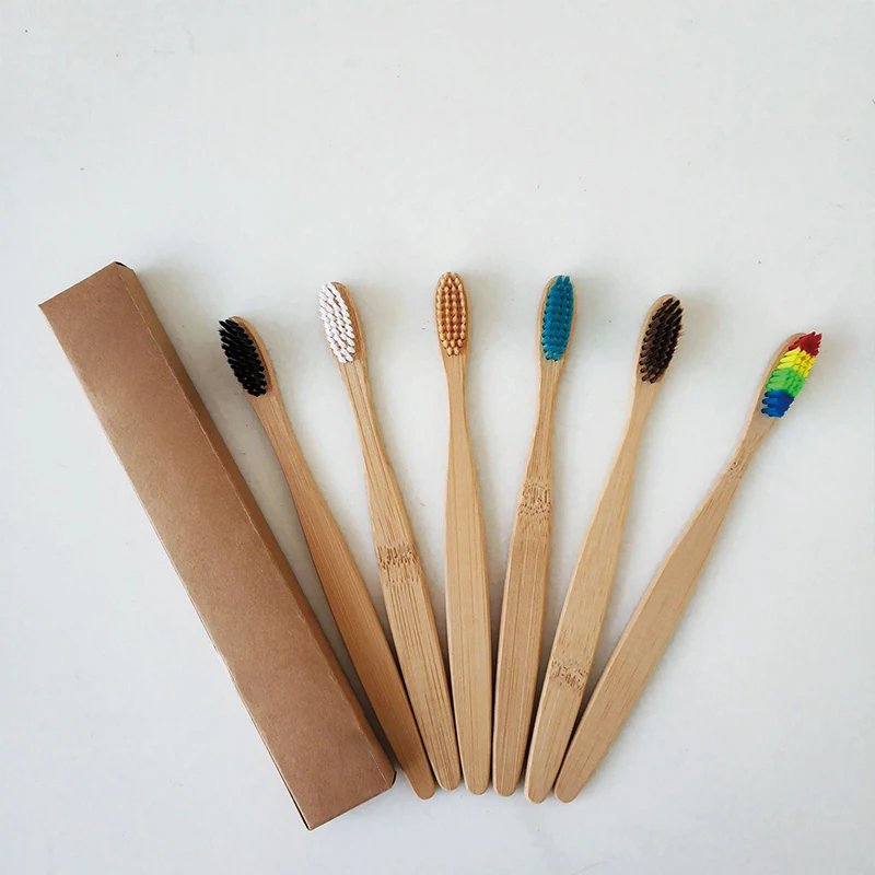 Bpa Free Soft Bristles Bamboo Toothbrush Natural Charcoal Disposable For Adults Use At Home