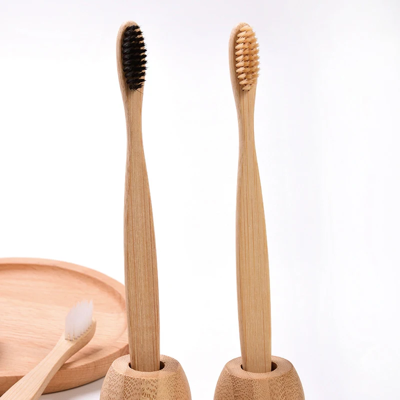 Bpa Free Soft Bristles Bamboo Toothbrush Natural Charcoal Disposable For Adults Use At Home