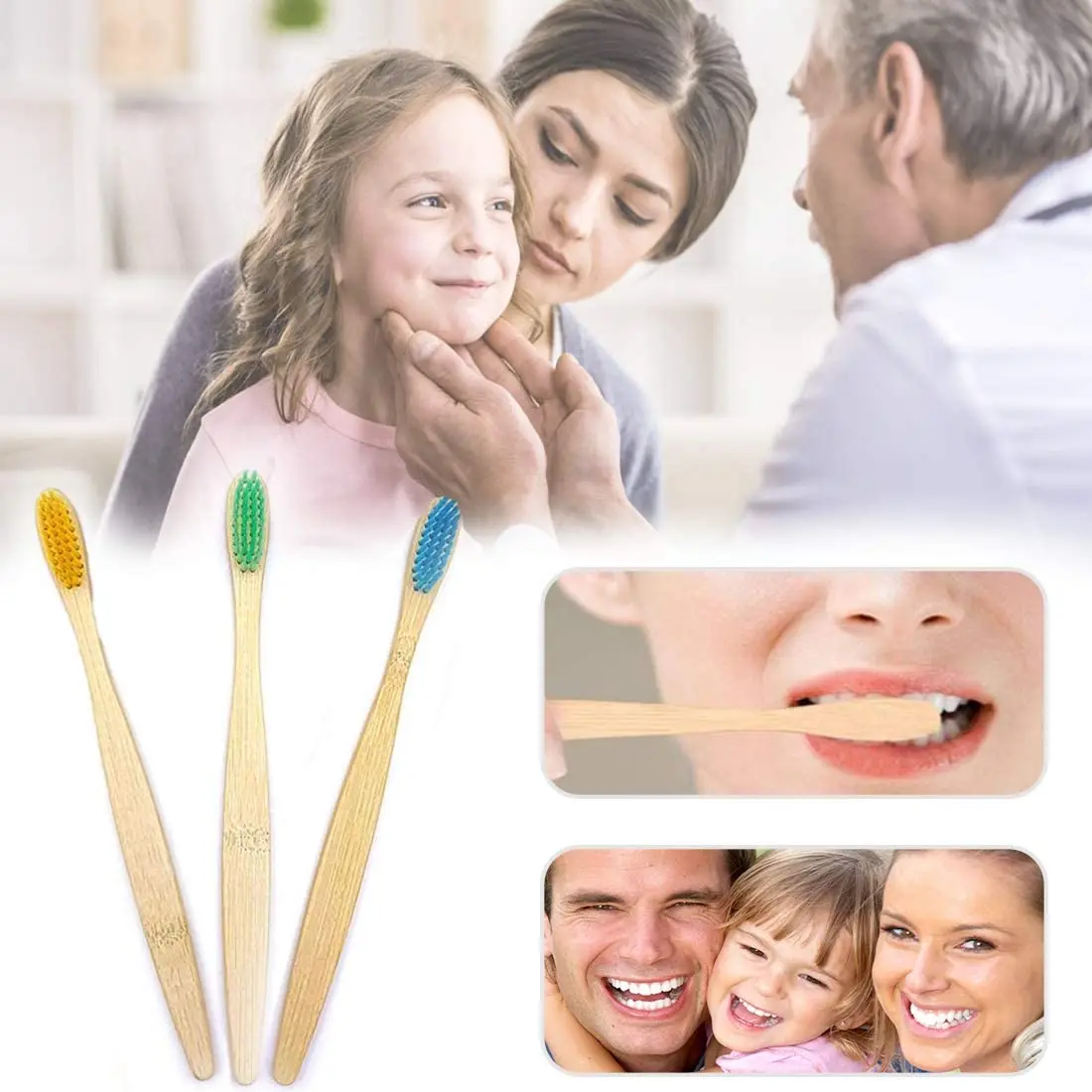 Ce Certification Biodegradable Bristle Tooth Brush Bamboo Child Eco Friendly Holder Customized Logo Kids Bamboo Toothbrush