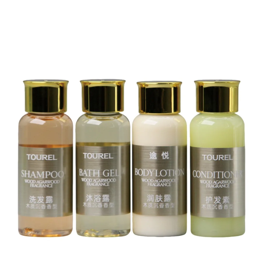 Yangzhou Factory Price Disposable Hotel Shampoo & Conditioner Set With Shower Gel Squeeze Bottles Custom Logo Iso Certified