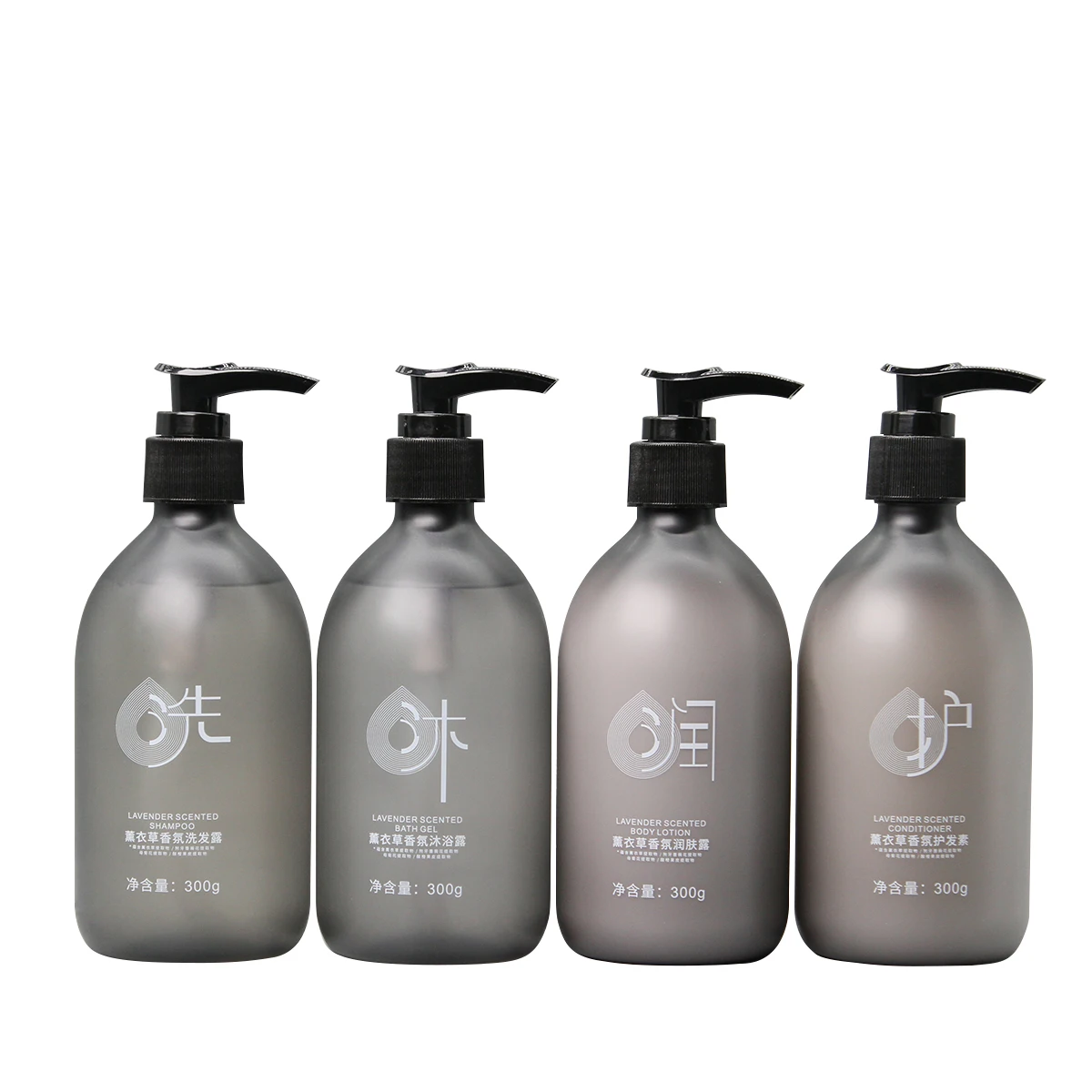 Set de Amenidades de Lujo para Hotel de Pl&aacute;stico Personalizado de 300ml Botella Ecol&oacute;gica de Loci&oacute;n y Champ&uacute; con Cuerpo Exprimible Empaque Cosm&eacute;tico Personalizado
