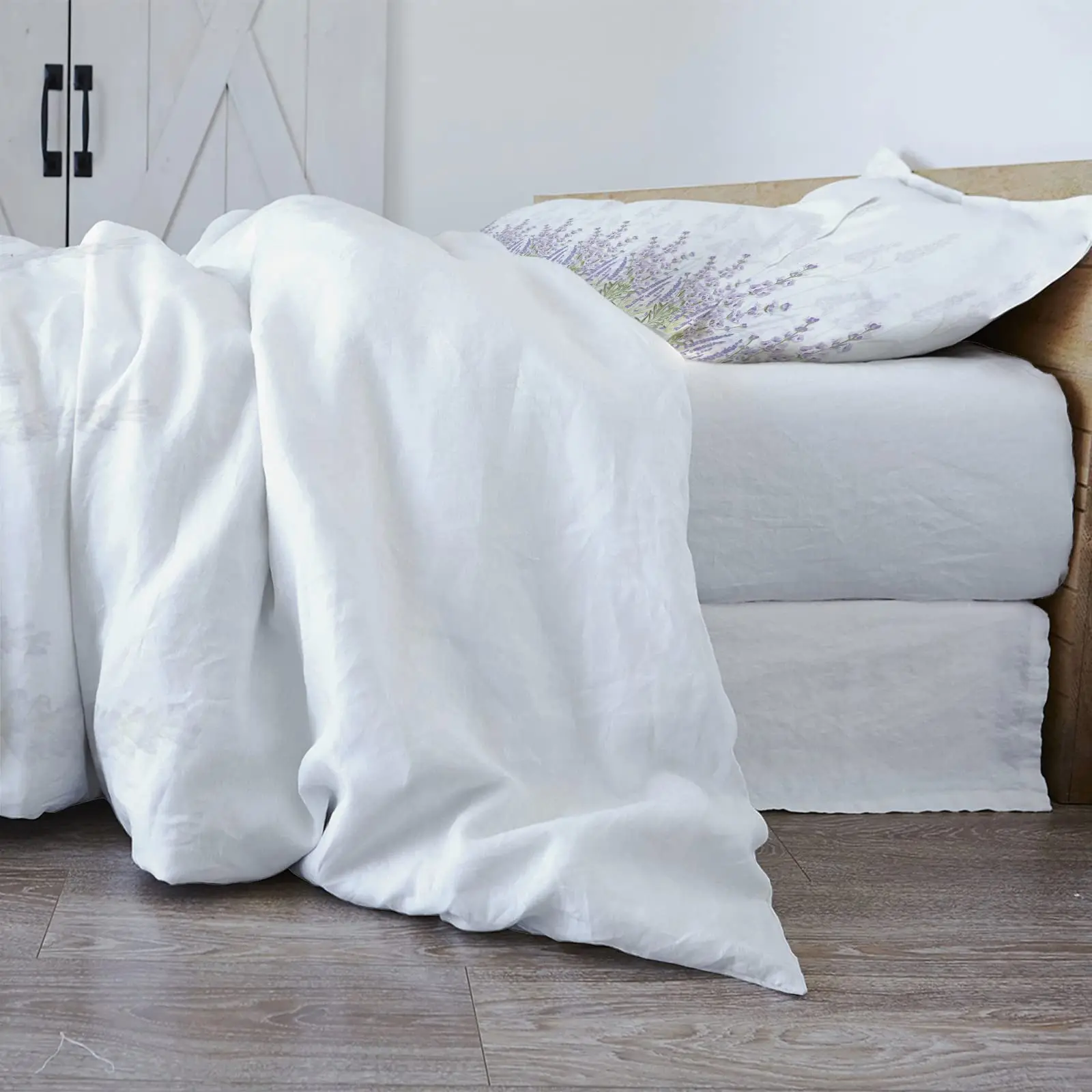 Ensemble de Literie d'H&ocirc;tel en Pur Coton &Eacute;gyptien Drap de Lit en Lin Ray&eacute; 180cm & 200cm 250tc 300tc 400tc 600tc 4 pi&egrave;ces