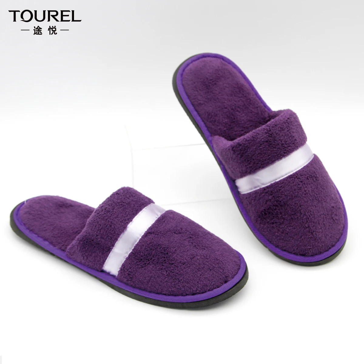 Wholesale Premium Eco Biodegradable Cotton Coral Fleece Unisex Disposable Hotel Spa Slippers Custom Logo Luxury Velvet Soft