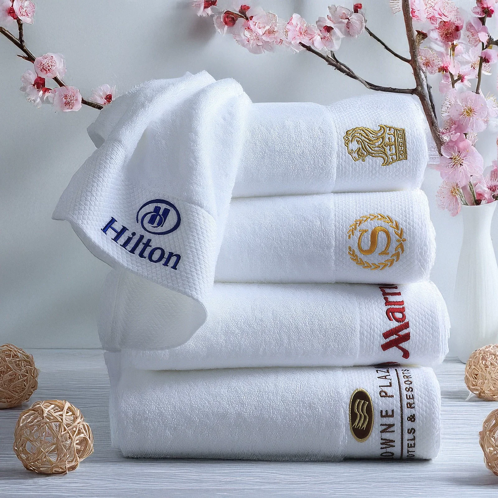 Luxury Hotel Towel Set 100% Cotton Face Hand And Bath Towels Quick Dry Spa Towel Set