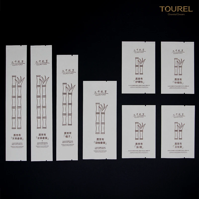 Custom Eco-friendly Sugarcane Paper Toiletries Set With Logo Printing For Hotel And Travel Amenities
