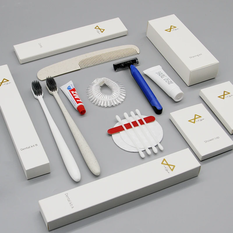 Custom Logo 5 Star Disposable Hotel Bathroom Amenities Set Travel-friendly Includes Toothpaste Guest Room Toiletries Logo