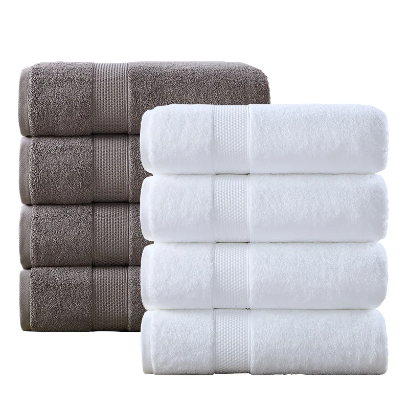 Ensemble de serviettes de bain jetables en coton 100 % tricoté, séchage rapide, durable, respectueux de la peau, couleur unie, luxe pour adultes, maison, hôtel, spa
