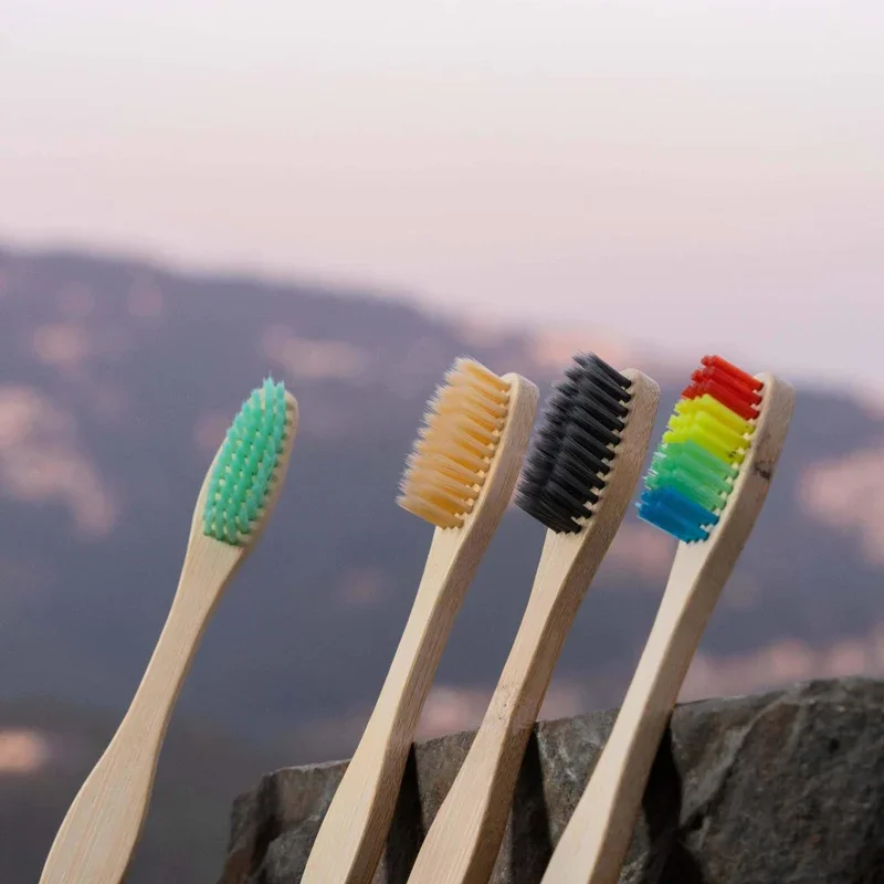 Disposable Bamboo Toothbrush For Kids Bpa-free Soft Nylon Tube Reusable For Home Travel Hotel Friendly Charcoal Toothbrush