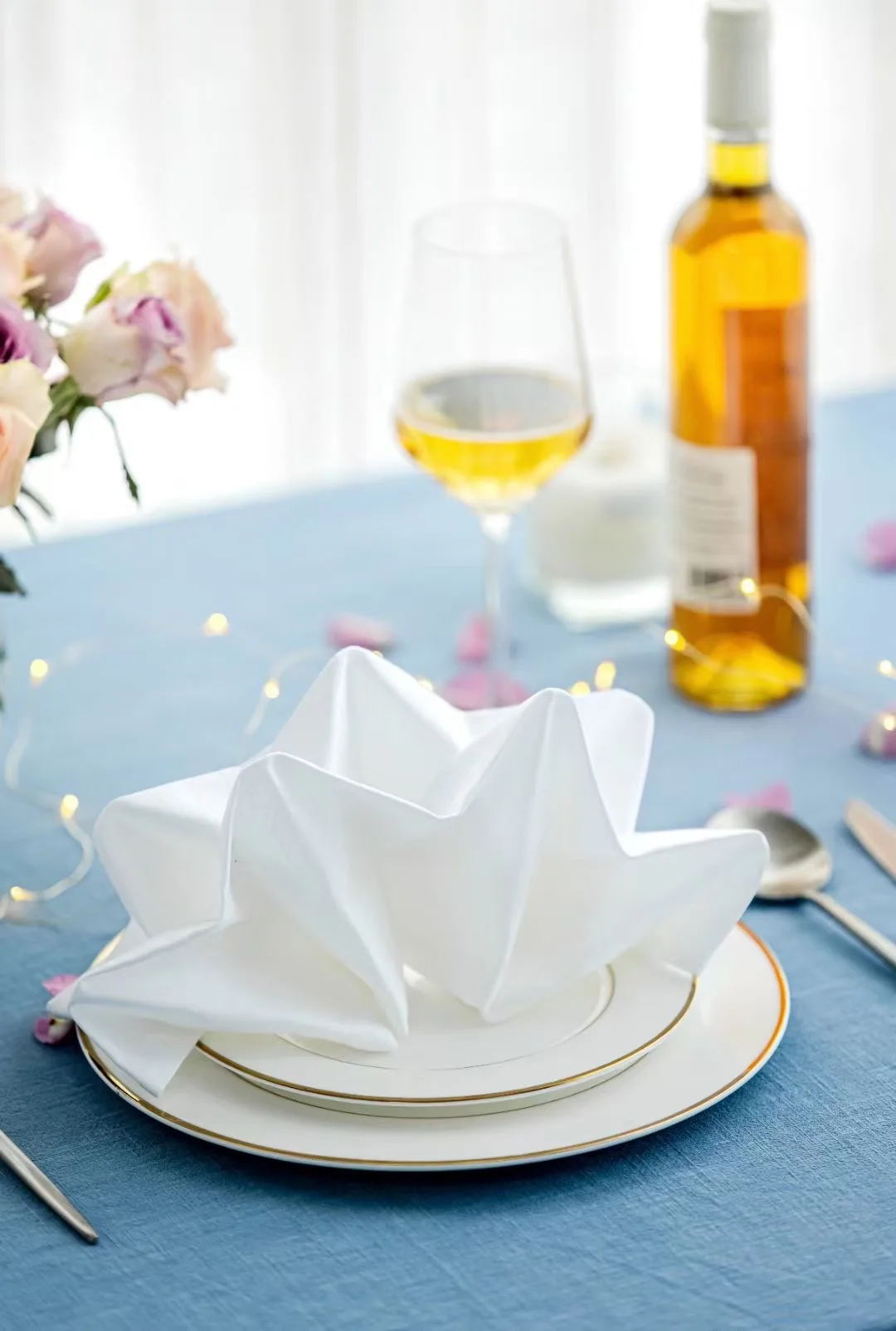Luxury Hotel Wedding Decorative 100% Organic Cotton Beverage Table Napkin Rectangle Shape Reusable-white