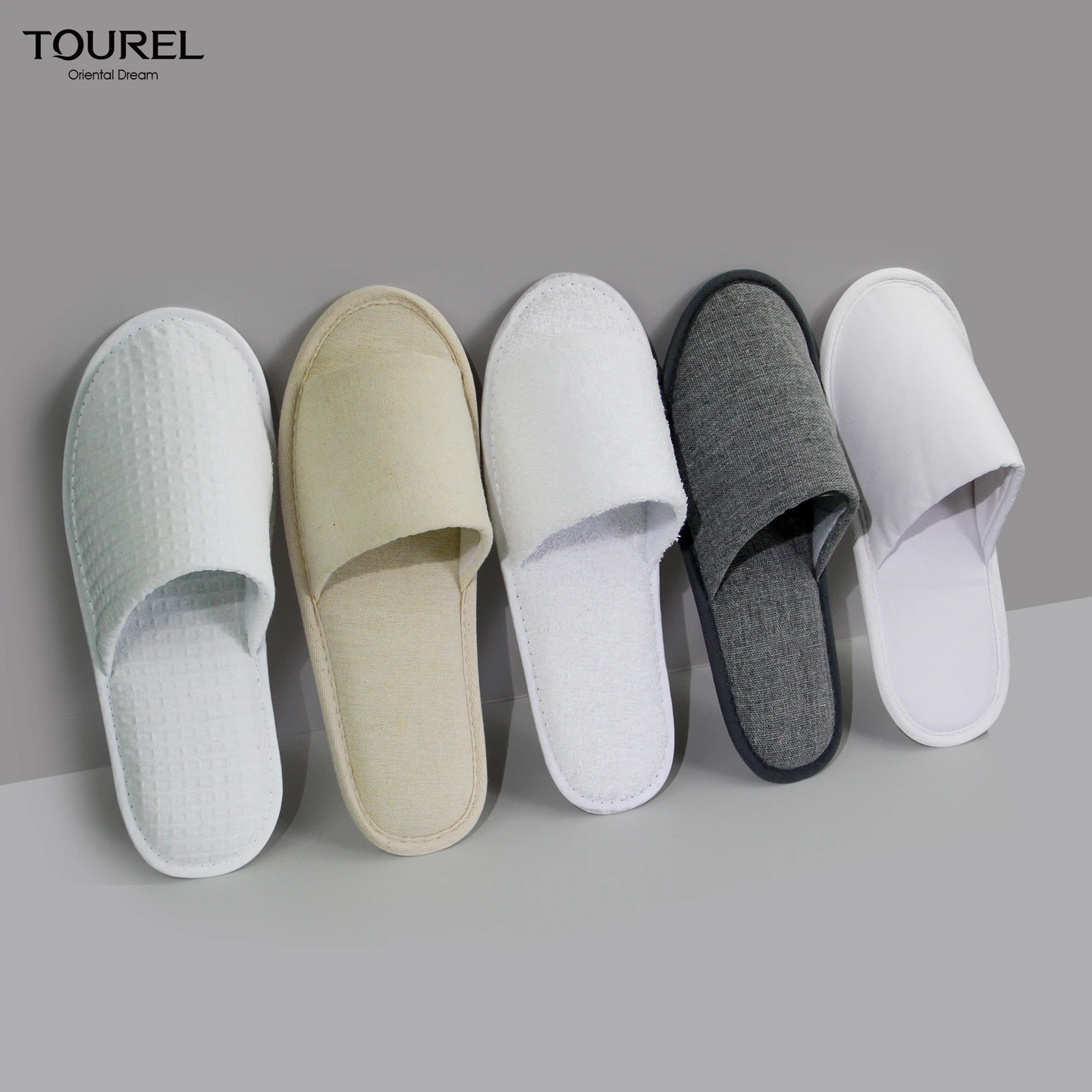 Chausson d&rsquo;h&ocirc;tel &eacute;cologique en p&acirc;te biod&eacute;gradable, semelle ouverte ou ferm&eacute;e, jetable, blanc gaufr&eacute;, chaussons de spa pour h&ocirc;tel 5 &eacute;toiles avec logo