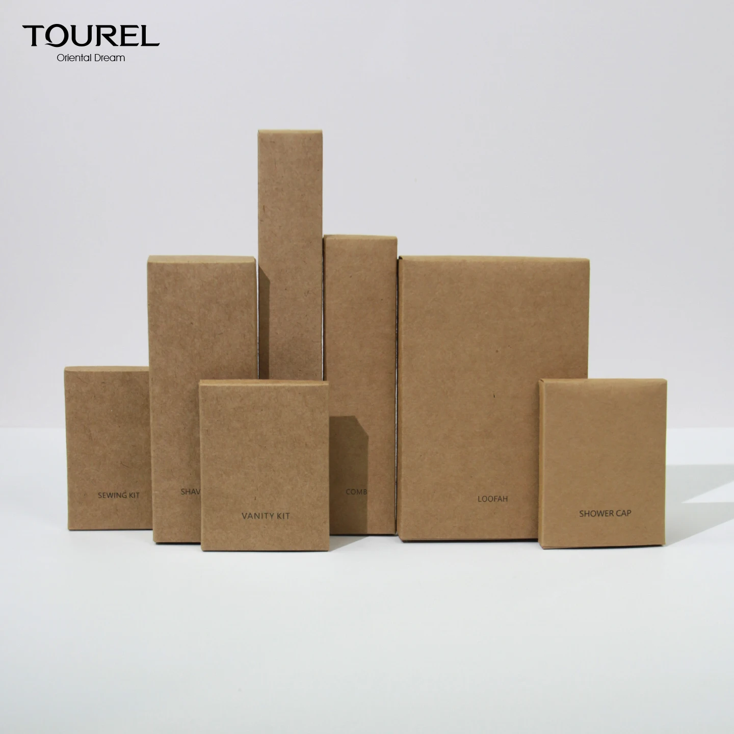 Eco-friendly Disposable Bamboo Hotel Toiletries Kit Dry Amenities Set Toothbrush Comb Razor Biodegradable Shower Cap