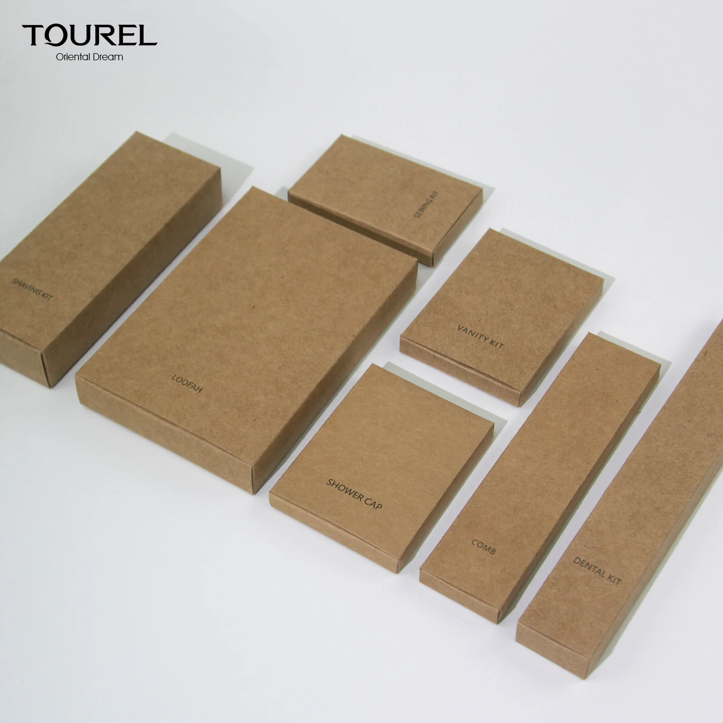 Eco-friendly Disposable Bamboo Hotel Toiletries Kit Dry Amenities Set Toothbrush Comb Razor Biodegradable Shower Cap