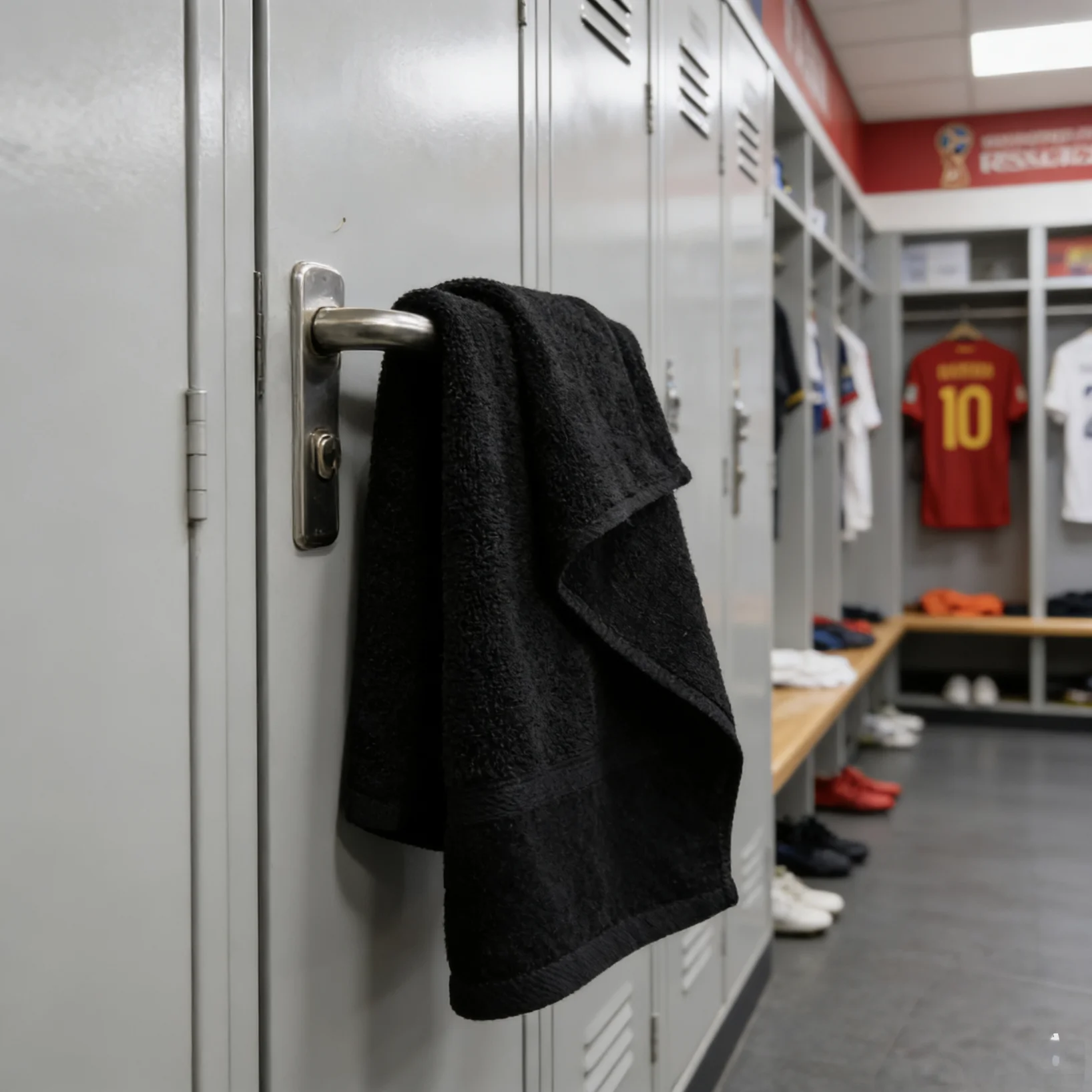 Black Sports Towel For Fan Zone Perfect For Wiping Sweat And Showing Team Spirit