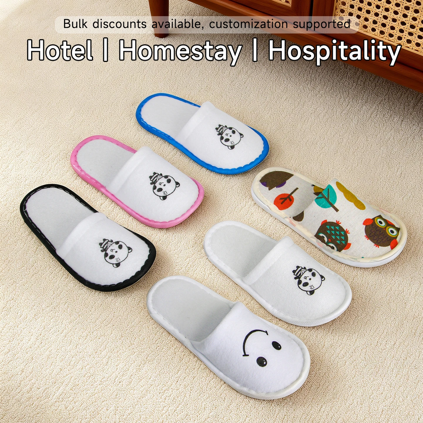 Factory Wholesale Kid Hotel Slippers Nap Cloth Anti-slip Eva Sole Cheap Disposable Spa Slippers
