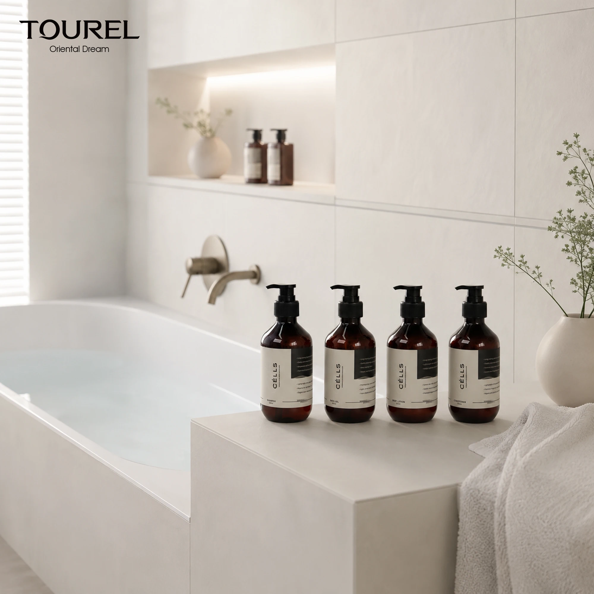 Wholesale Custom Logo Hotel Bathroom Supplies Bulk Order 300ml Hotel Spa Shampoo Shower Gel Set