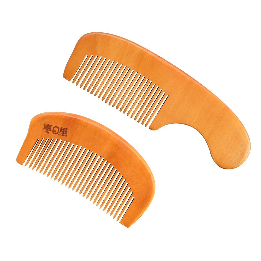 Juego de Peines de Madera de Peral al por Mayor Peine de Madera Natural Antiestático para Cabello Peine de Madera Duradero Desenredante con Logotipo Personalizado para Hotel