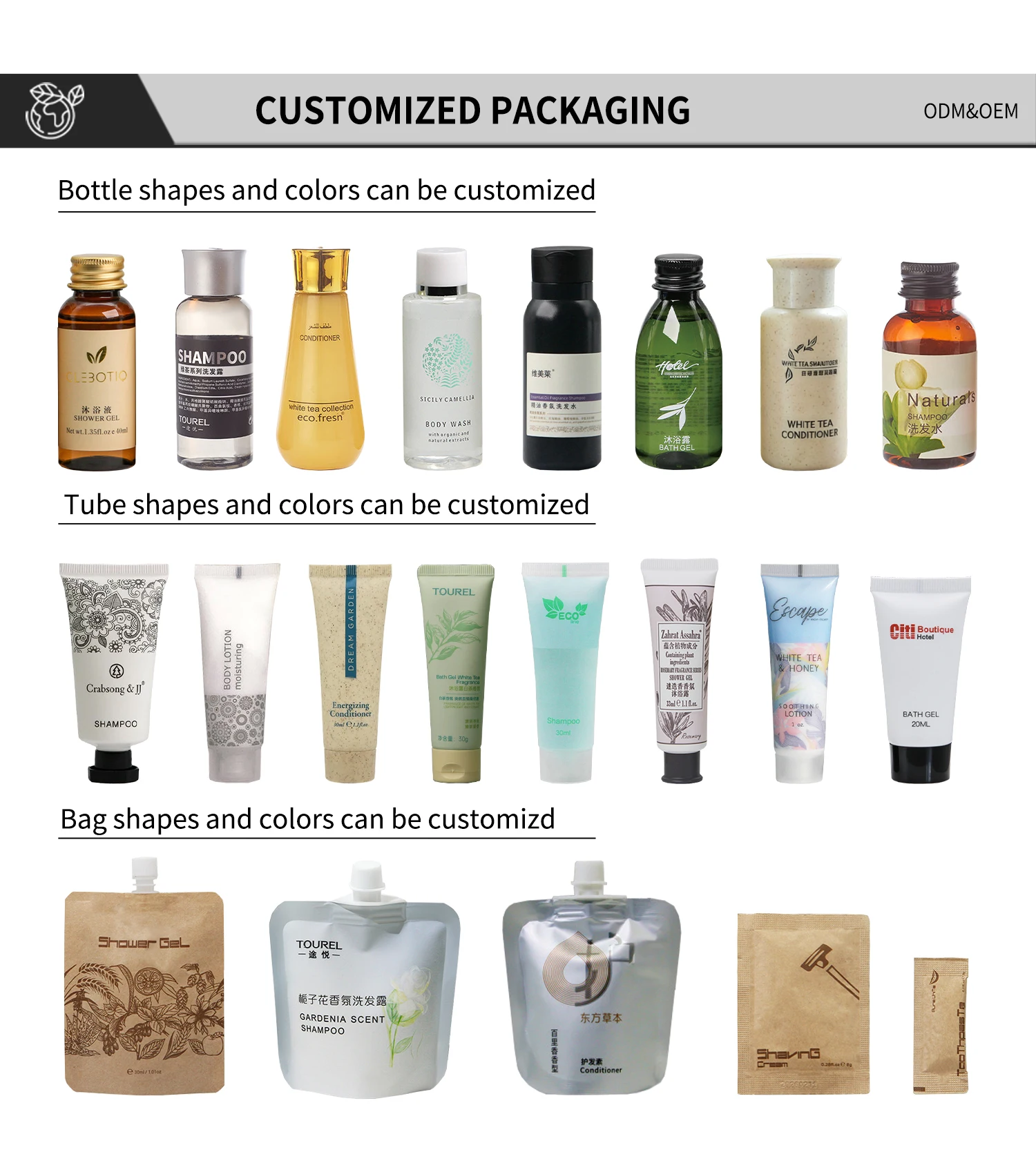 4pcs Hotel Shampoo Conditioner Body Lotion Bath Gel Mini Bottle For Boutique Resort Vacation Rental Travel Size Hotel Toiletries