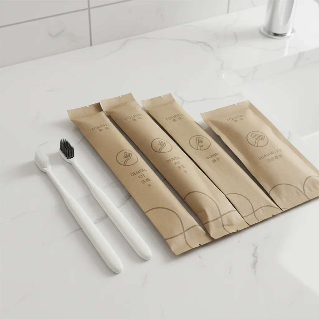 Oral Care Eco Friendly Luxury Dental Kit Dupont Soft Bristles Custom Logo Hotel Disposable Toothbrush Dental Kit