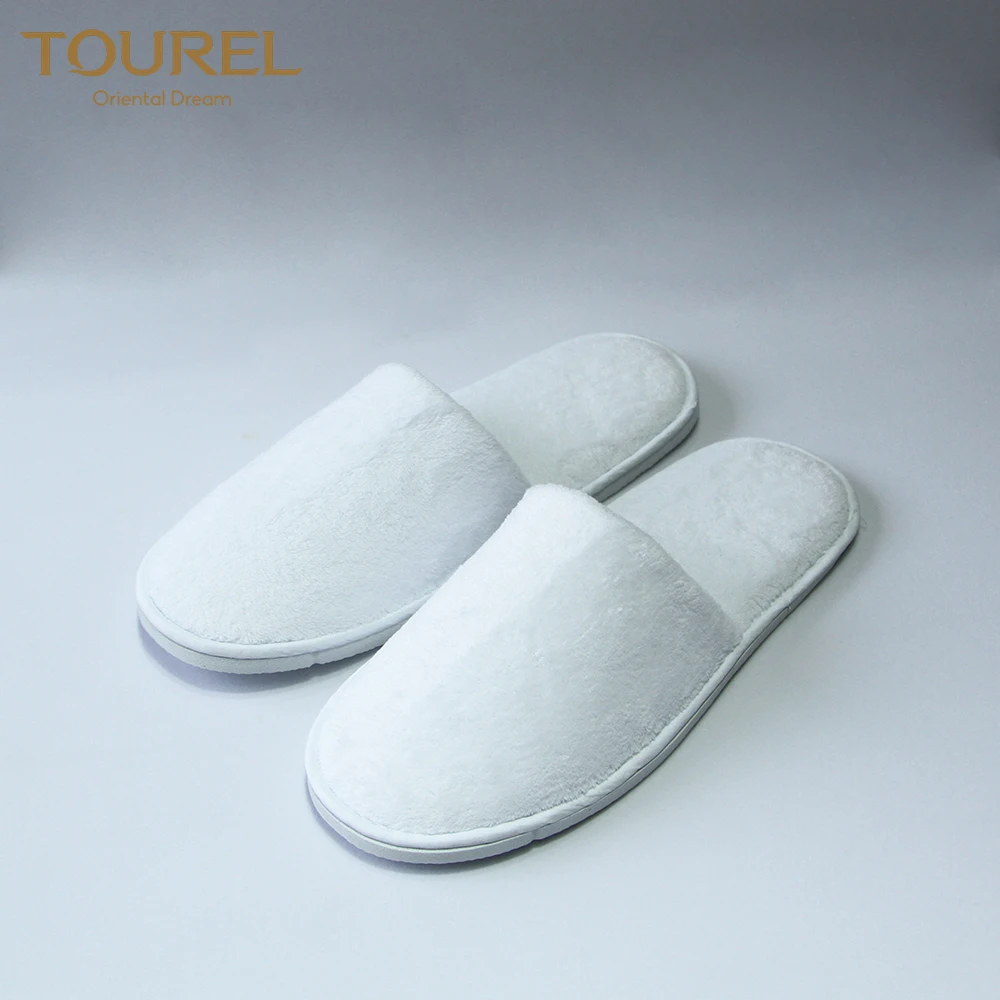 Custom Logo Comfortable Disposable Slippers Bathroom Bedroom Hotel Coral Fleece Slipper