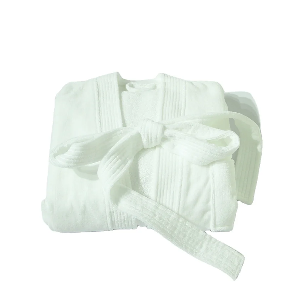 Albornoz de gofr&eacute; acogedor con alta capacidad de absorci&oacute;n de agua, albornoz de felpa cortada por fuera para hombre al por mayor