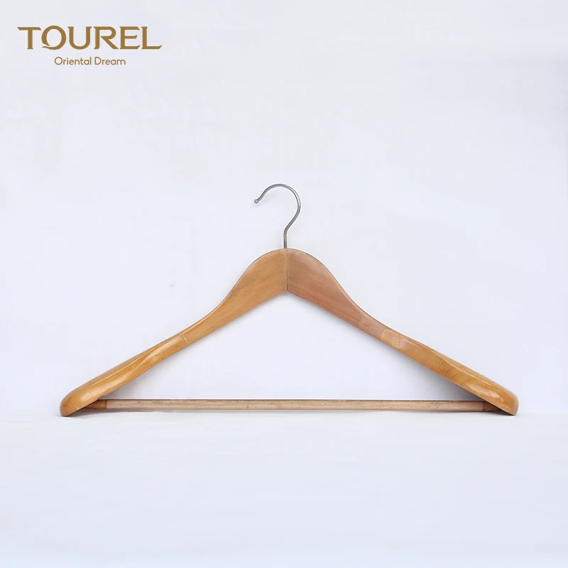 Hot Selling Luxury Custom Bamboo Wooden Garment Door Pants Wooden Suit Coat Clothes Hanger