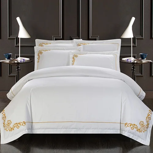 Luxury Supplies Wholesale Collection Sheet Chinese Plain 100% Egyptian Cotton Comforter Hotel Dubai Bed Cover Set Customized
