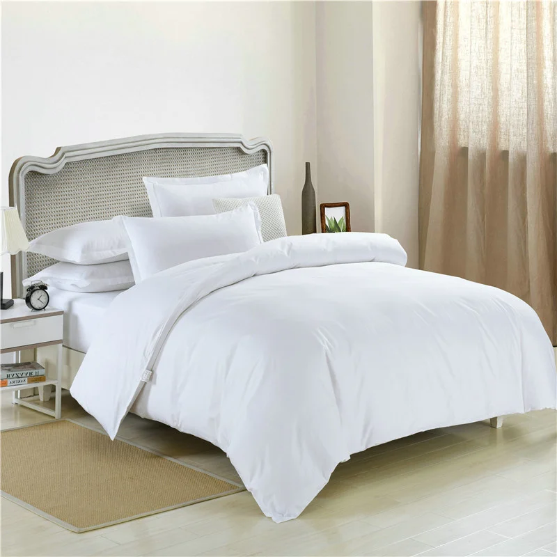 &Eacute;chantillon Gratuit 400-1000 Fil Compt&eacute; Tiss&eacute; Uni Confort 1 Pi&egrave;ce Housse de Couette de Luxe 100% Coton Peign&eacute; Ensemble de Draps d'H&ocirc;tel