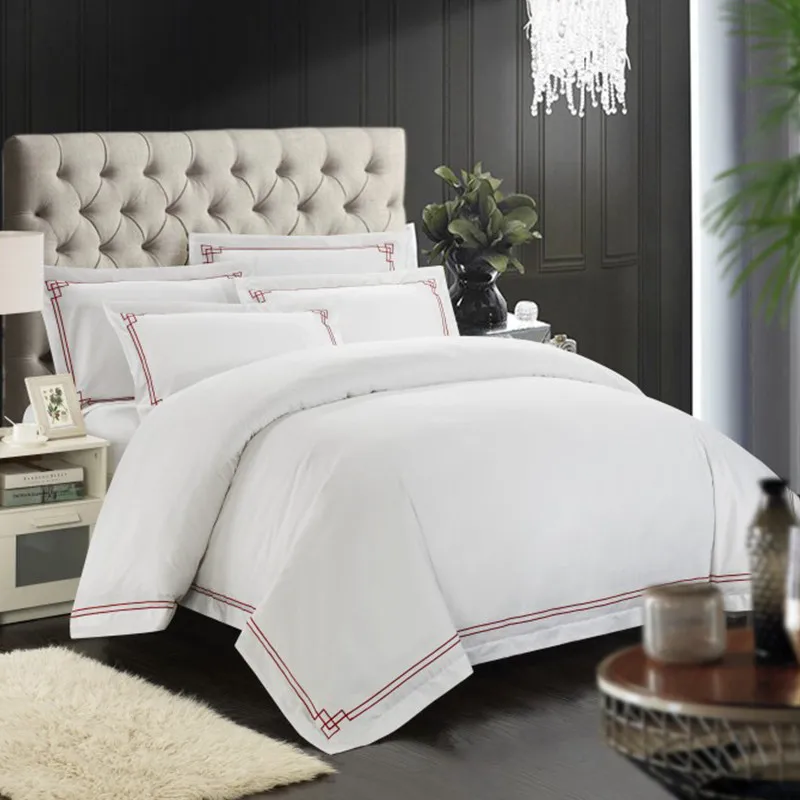 Hand Embroidered 100% Organic Cotton Luxury 300tc Eco-friendly Wearable Comforter Sets For Hotel Use