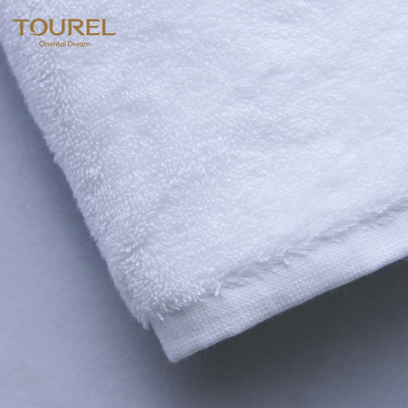 Luxury 5 Star Hotel Face Towels 100% Cotton Solid Color White Adult Knitted Quick-dry